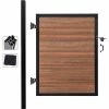 Infinity Euro Full Composite 4'W x 6'H King Cedar Aluminum/Composite Adjustable Fence Gate Kit - IN GROUND ONLY