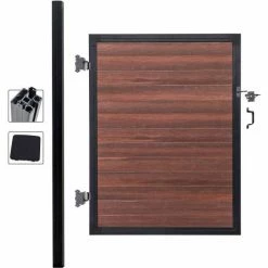 Infinity Euro Full Composite 4'W x 6'H Black Rose Aluminum/Composite Adjustable Single Gate Kit-IN GROUND ONLY