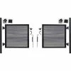 Infinity Euro Full Composite 10'Wx4'H Oxford Gy Aluminum/Composite Adj Fence Double Gate Kit- IN GROUND ONLY