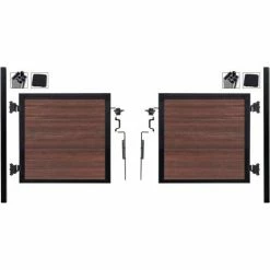 Infinity Euro Full Composite 10'Wx4'H Black Rose Aluminum/Composite Adj Fence Double Gate Kit- IN GROUND ONLY
