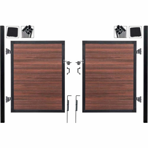 Infinity Euro Full Composite 10'Wx4'H Black Rose Aluminum/Composite Adj Fence Double Gate Kit -IN GROUND ONLY 2 Infinity Euro Full Composite 10'Wx4'H Black Rose Aluminum/Composite Adj Fence Double Gate Kit -IN GROUND ONLY - Image 2