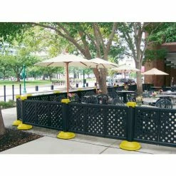 Grosfillex Outdoor Fence Post & Interlocking Base - Black / Safety Yellow