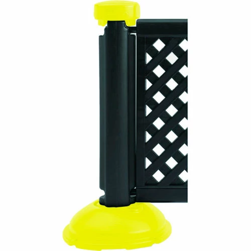Grosfillex Outdoor Fence Post & Interlocking Base - Black / Safety Yellow 2 Grosfillex Outdoor Fence Post & Interlocking Base - Black / Safety Yellow - Image 2