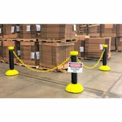 Grosfillex Outdoor Fence Post & Interlocking Base - Brown / Safety Yellow 8 Grosfillex Outdoor Fence Post & Interlocking Base - Brown / Safety Yellow -Insulation Sales Store US960013 04 1
