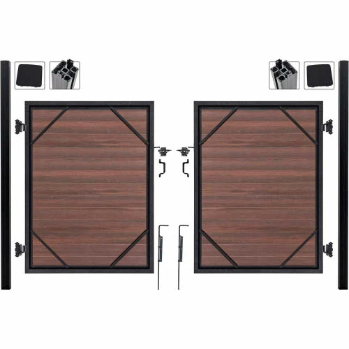 Infinity Euro Full Composite 10'Wx4'H Black Rose Aluminum/Composite Adj Fence Double Gate Kit -IN GROUND ONLY 3 Infinity Euro Full Composite 10'Wx4'H Black Rose Aluminum/Composite Adj Fence Double Gate Kit -IN GROUND ONLY - Image 3