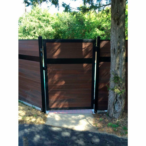 Infinity Euro Estate 6'W x 6'H King Cedar Aluminum/Composite Horizontal Fence Adder Section - SURFACE MOUNT 13 Infinity Euro Estate 6'W x 6'H King Cedar Aluminum/Composite Horizontal Fence Adder Section - SURFACE MOUNT - Image 13