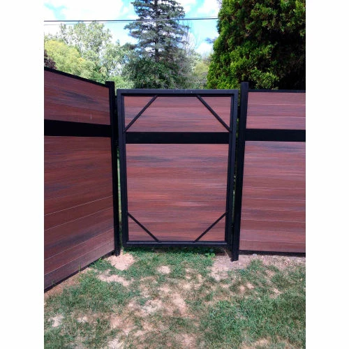 Infinity Euro Estate 6'W x 6'H Oxford Grey Aluminum/Composite Horizontal Fence - Starter Section-SURFACE MOUNT 14 Infinity Euro Estate 6'W x 6'H Oxford Grey Aluminum/Composite Horizontal Fence - Starter Section-SURFACE MOUNT - Image 14