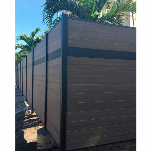 Infinity Euro Estate 6'W x 6'H Oxford Grey Aluminum/Composite Horizontal Fence - Starter Section-SURFACE MOUNT 13 Infinity Euro Estate 6'W x 6'H Oxford Grey Aluminum/Composite Horizontal Fence - Starter Section-SURFACE MOUNT - Image 13