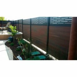 Infinity Euro Lattice Top 6'W x 6'H Black Rose Aluminum/Composite Horizontal Fence Starter Section- IN GROUND -Insulation Sales Store lattice top 6ft fenceline 11