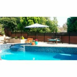 Infinity Euro Lattice Top 6'W x 6'H King Cedar Aluminum/Composite Horizontal Fence-Starter Section-SURFACE MOUNT -Insulation Sales Store lattice top 6ft pool 3