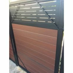 Infinity Euro Lattice Top 6'W x 6'H Black Rose Aluminum/Composite Horizontal Fence Adder Section - SURFACE MT -Insulation Sales Store lattice top gate 3